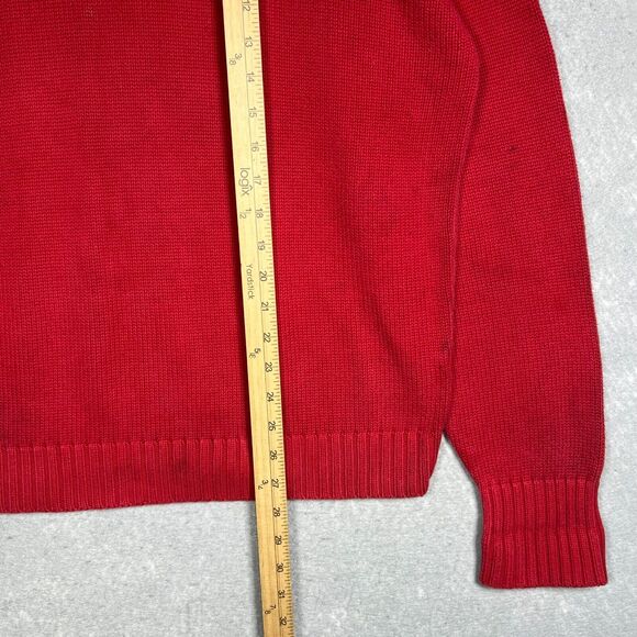 VTG Polo Ralph Lauren Crewneck Sweatshirt Men’s Large Red Knit Pullover Sweater - Picture 7 of 10